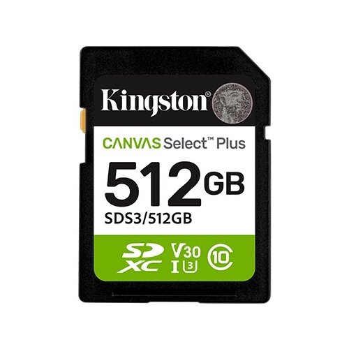 Kingston SD Card 512GB, Canvas Select Plus, SDHC Class10 UHS-1 U3 V30, up to 150MB/s read SDS3/512GB Cene