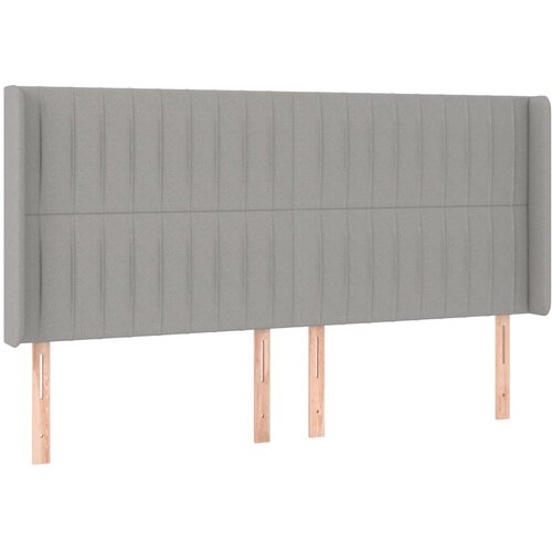  Uzglavlje s u&amp;scaron;ima svjetlosivo 203x16x118/128 cm od tkanine Slike