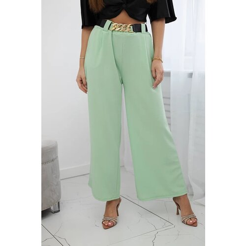 Kesi Viscose trousers with wide legs mint Cene