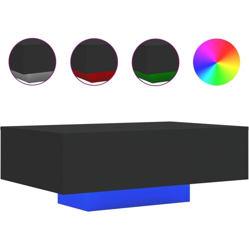 Maison Chic Klubska mizica - kavna mizica - Nizka mizica z LED lučmi črna 85x55x31 cm, (21752580) Slike