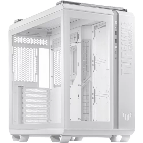 Asus TUF Gaming GT502 PLUS ATX Gaming ohišje bele barve, Dual Chamber Chassis, Panoramic View, Tempered Glass front and side panel, Tool-Free side panels, pre-installed 4 ARGB fans & fan hub, Front Panel High-Speed USB Type-C - 90DC0093-B19000