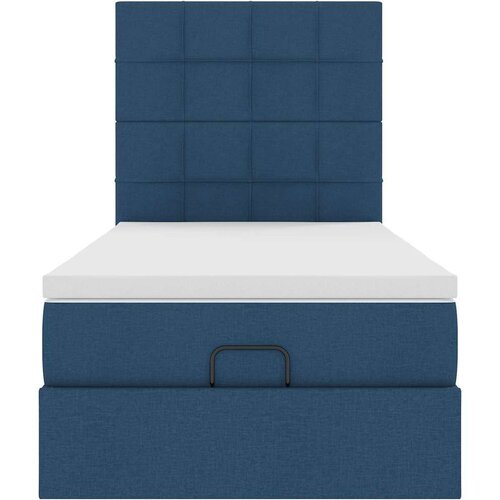 VidaXL otomanski okvir kreveta s madraca plavi 100x200cm tkanine Slike