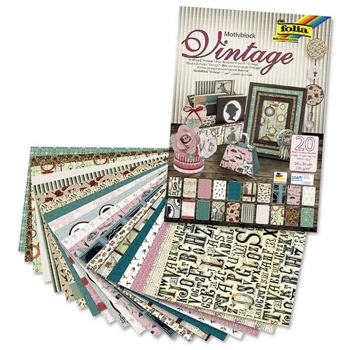  Kreativni papir Folia Vintage II 24 x 34 cm / 20 listova (Folia blok) Cijene