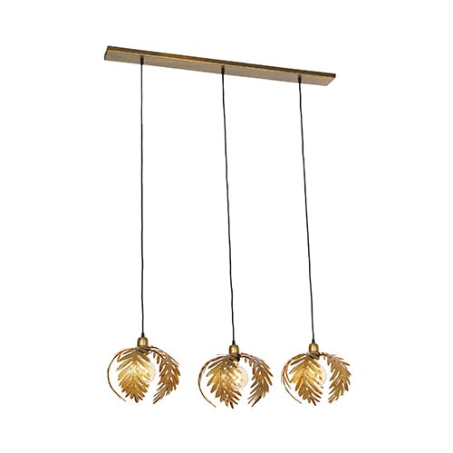 QAZQA Vintage viseča svetilka iz medenine 3 -light - Botanica Cene