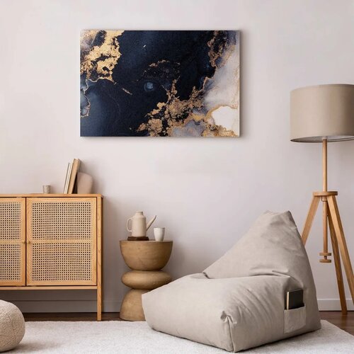 Slika - Marble and navy blue &amp;ndash; abstract textured pattern inspired by the starry sky 60x40 Na talijanskom platnu Slike