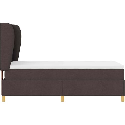 Krevet s opruga kutije Tamno smeđa 200 x 100 cm tkanina Slike