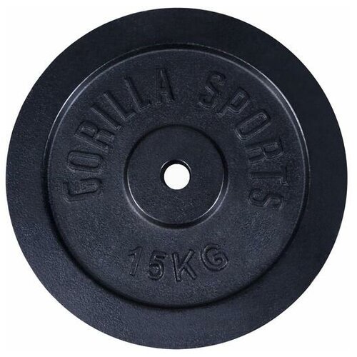 Gorilla Sports teg od livenog gvožđa (15 kg / Crni) Cene