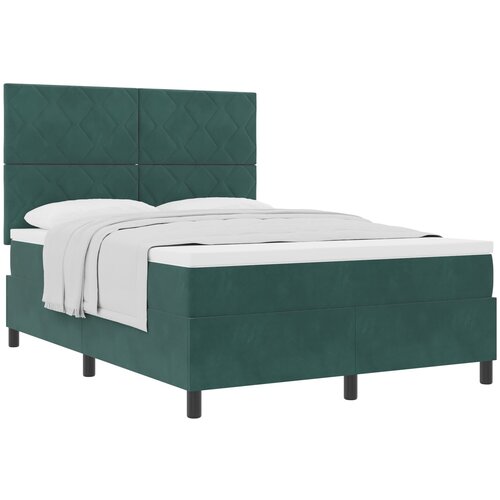 vidaXL Box Spring postelja z vzmetnico temno zelena 160x200 cm žamet, (22052709) Cene