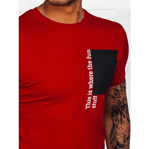 DStreet Red men's T-shirt with print Slike