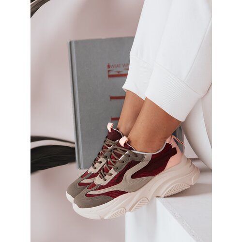 DStreet Sneakersy damskie na platformie VISTALA bordowe Slike