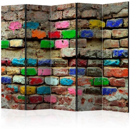  Paravan u 5 dijelova - Colourful Bricks II [Room Dividers] 225x172 Slike