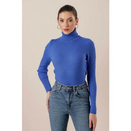 By Saygı Turtleneck Lycra Acrylic Knitwear Sweater Wide Size Range Saks. Slike