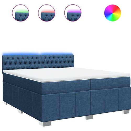 Maison Chic Box spring postelja - Vzmetna postelja z vzmetnico modra 200x200 cm blago SL24697, (21879566) Cene
