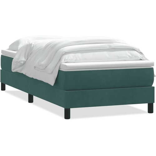 Maison Chic Box spring postelja - Vzmetna postelja z vzmetnico temno zelena 80x220 cm žamet SL12411, (21906125) Cene