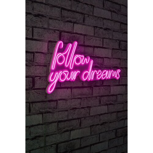 Follow your dreams - pink decorative plastic led lighting Slike