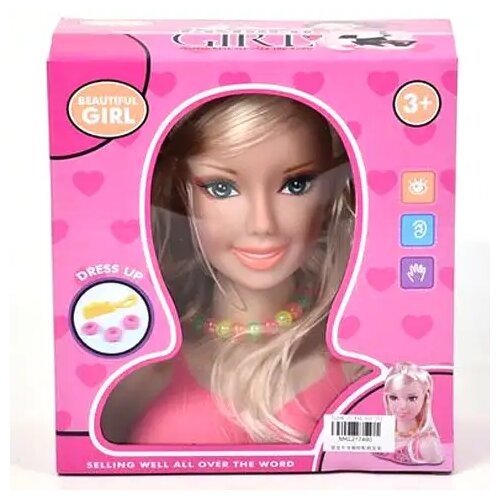 Magic Toys Svetlolasa glava lutke za česanje z glavnikom in verižico Cene