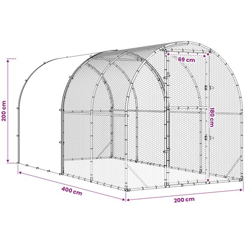  Koko&amp;scaron;injac Srebrna 400 x 200 x 200 cm Pocinčani čelik Slike