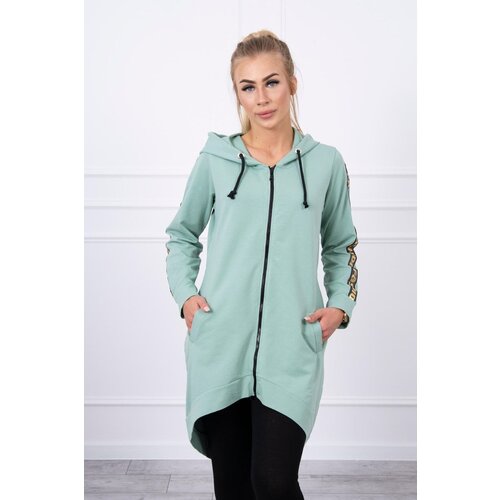 Kesi Dark mint zip-up sweatshirt Cene