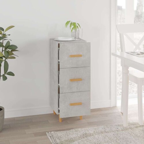  Komoda siva boja betona 34 5x34x90 cm od konstruiranog drva Slike