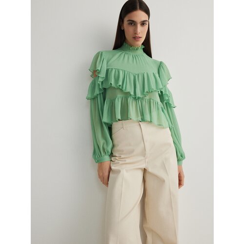 Reserved - Bluza s volanima - zelena Cene
