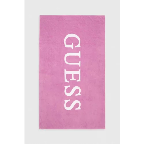 Guess Bombažna brisača vijolična barva