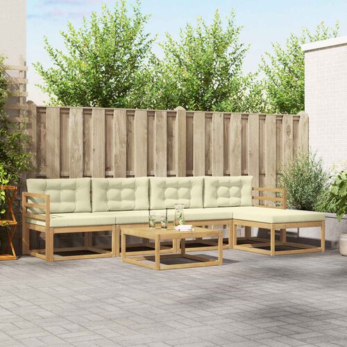  Set vanjskih sofa 6 pcs Bijela i krem 79 x 79 x 37 cm Poliester Cene