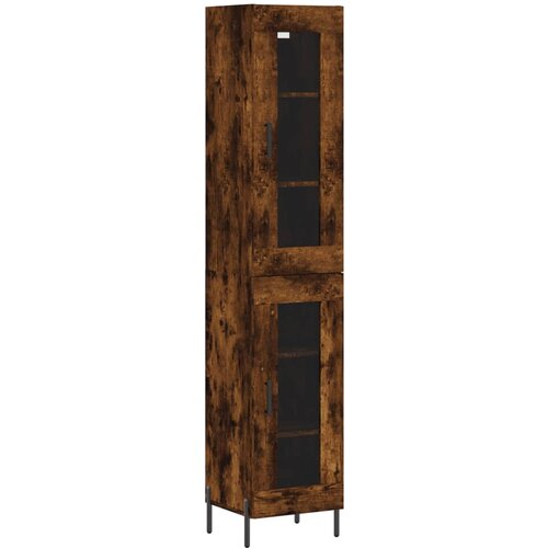 Maison Chic Visoka omara - Komoda - Predalnik dimljeni hrast 34,5x34x180 cm inženirski les, (21721181) Slike