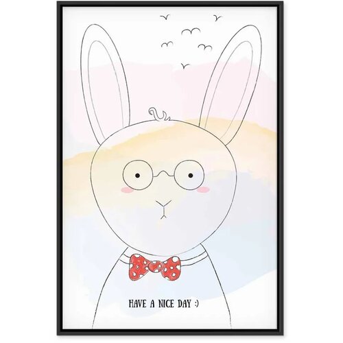 Slika - Greetings from Rabbit (1 Part) Vertical 80x120 U crnom drvenom okviru Slike