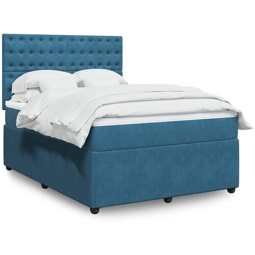 vidaXL Krevet box spring s madracem plavi 160 x 200 cm baršunasti Cijene