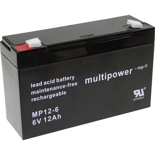 Multipower PB-6-12-6\,35 MP12-6 svinčeni akumulator 6 v 12 ah svinčevo-koprenast (š x v x g) 151 x 99 x 50 mm ploščati vtič\, 6\,35 mm brez vzdrževanja\, nizko samopraznjenje, (20438555) Cene