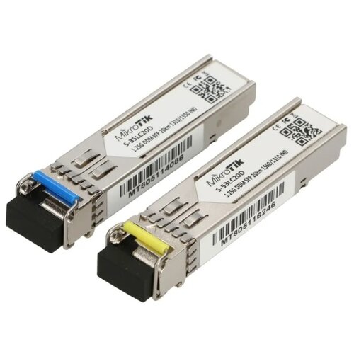 MikroTik S-3553LC20D pair of SFP modules (1.25G SM 20km T1310nm/R1550nm) + (1.25G SM 20km T1550nm/R1310nm) Cene
