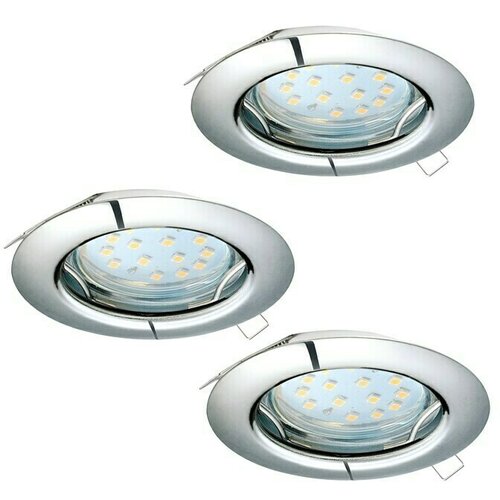 Eglo Set ugradbenih LED svjetiljki Peneto (9 W, D x Š x V: 7,8 cm x 7,8 cm x 11,5 mm, Krom, 3 Kom., Topla bijela) Cijene