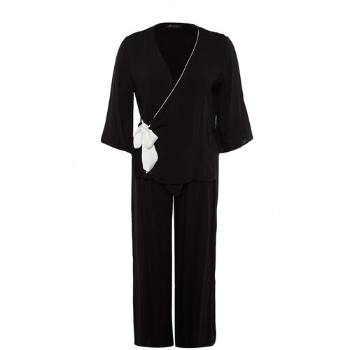 Trendyol Curve Black Woven Pajamas Set Cene