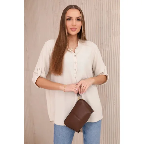 Kesi Blouse with a longer back beige