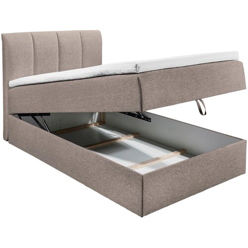 MID.YOU POSTELJA BOXSPRING 120 cm x 200 cm , tekstil umazano rjava Slike