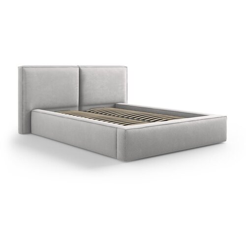 Cosmopolitan Design Svijetlo sivi tapecirani bračni krevet s prostorom za pohranu s podnicom 140x200 cm Arendal – Cijene