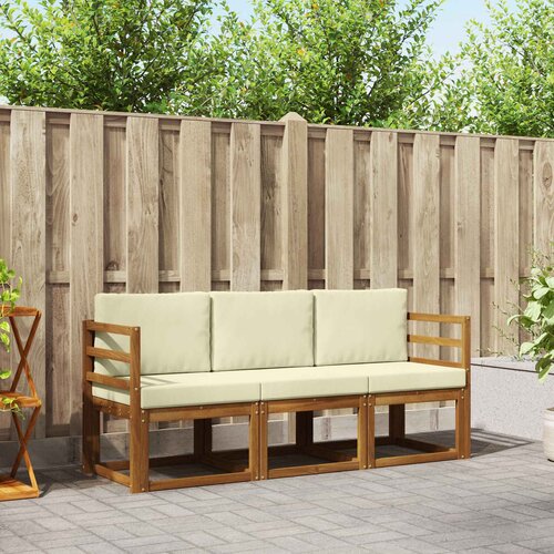  Set vanjskih sofa s jastukom 3 pcs Prirodna i krem Cene