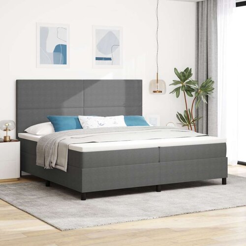  Krevet na podlo&scaron;ku s madracem i LED svjetlom Sivi 200x200 cm Žoržet tkanina Cijene