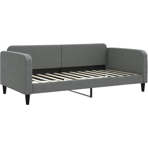  Dnevni krevet s madracem tamnosivi 100 x 200 cm od tkanine Slike