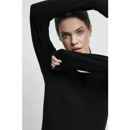 Medicine Majica z dolgimi rokavi ženska, črna barva