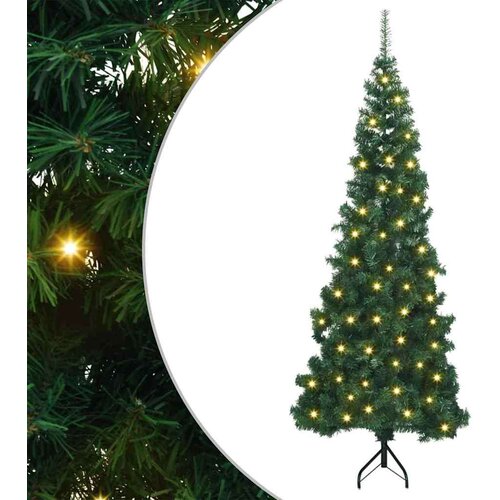 vidaXL Kotično umetno božično drevo Zelena 180 cm PVC in kovina Cene
