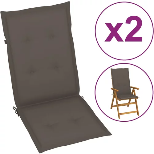 vidaXL jastuci za vrtne stolice 2 kom smeđe-sivi 120 x 50 x 3 cm