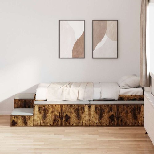  Krevet za pohranu Dimljeni hrast Konstruirano drvo 75 x 190 cm Slike