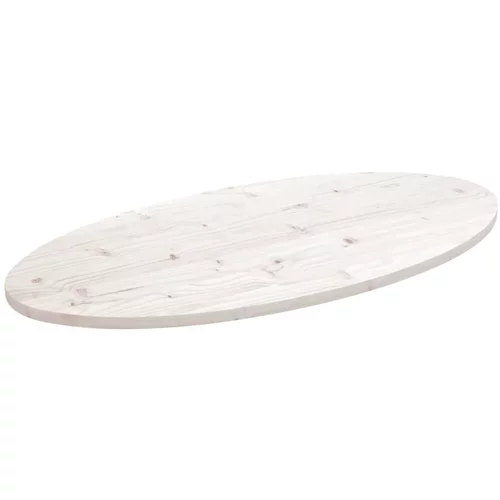  Ploča za stol bijela 90x45x2,5 cm od masivne borovine ovalna
