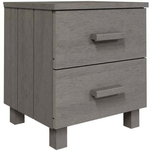 Maison Chic Nočna omarica - Nočna miza HAMAR svetlo siva 40x35x44,5 cm trdna borovina, (21687312) Slike
