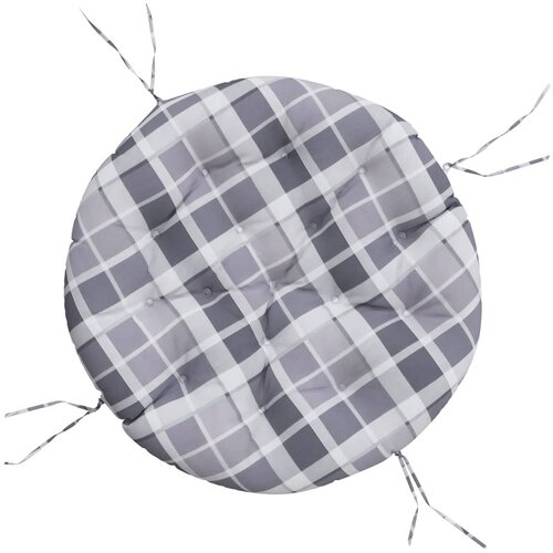 VidaXL Okrugli jastuk sivog kariranog uzorka &amp;Oslash; 100 x 11 cm Oxford tkanina - Sivi karirani uzorak 100 x 11 cm 1 Slike