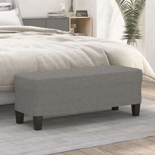  Klupa tamnosiva 100 x 35 x 41 cm od tkanine - Tamno siva 100 x 35 x 41 cm Cijene