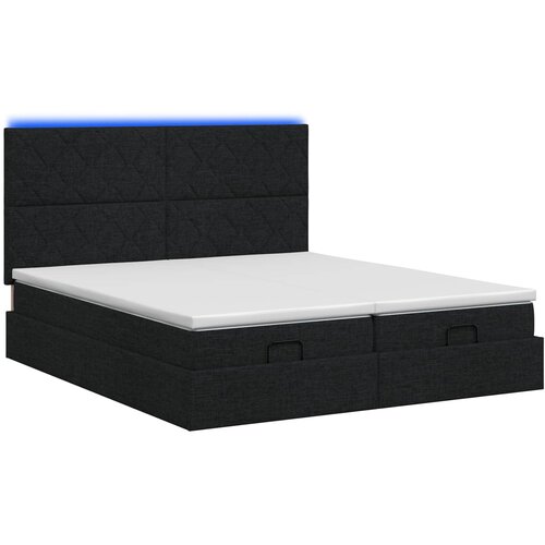  Krevet od pjene s madracem i LED-om Crna 180 x 200 cm Tkanina Slike