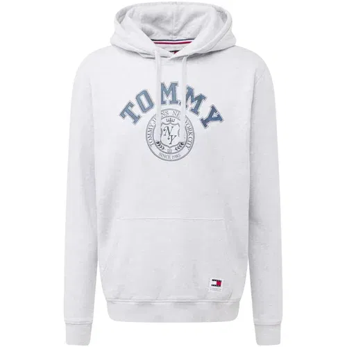 Tommy Jeans Sweater majica safirno plava / svijetlosiva / crvena / bijela