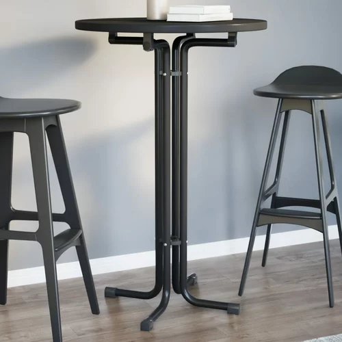  Blagovaonski stol crni Ø 70x110 cm konstruirano drvo i čelik